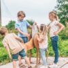 Belevingspad | 3 Afbeelding van een aantal kinderen die een informatiebord lezen op een belevingspad.